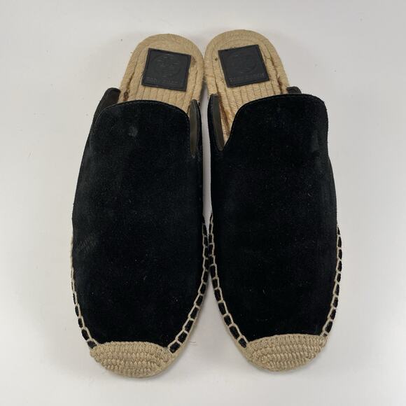 Tory Burch Max Suede Espadrille Mules Womens Size 10 Black Suede Slip On - Picture 10 of 10